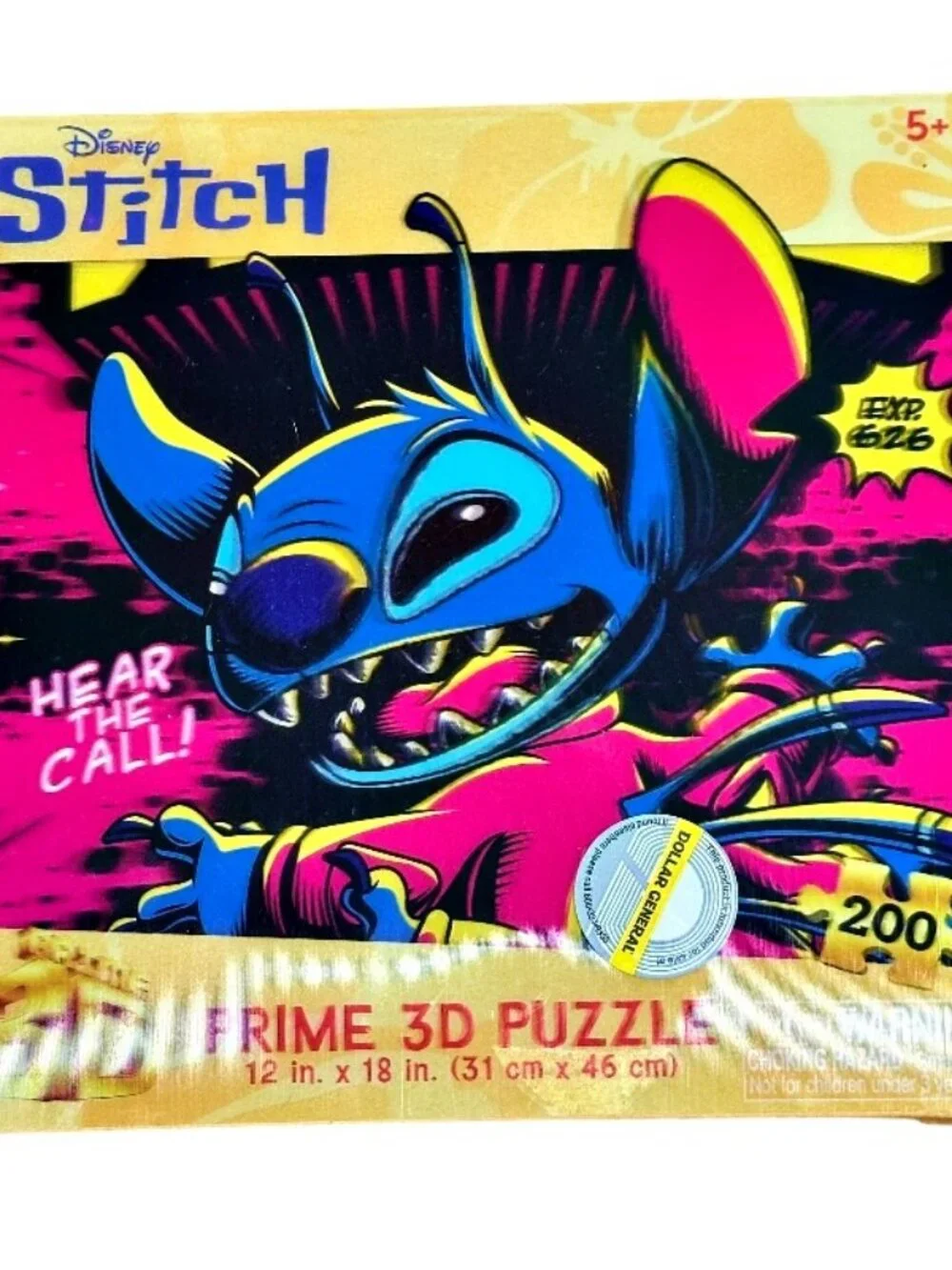 Disney Stitch Prime 3D Puzzle 200 Pieces 12 x 18 Inches Ages 5+ COMPLETE!!!